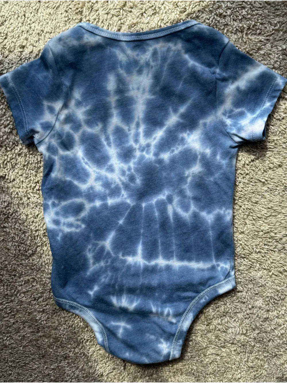 Old Navy “The Sequel” Blue Tie Dye Graphic Bodysuit 18-24M